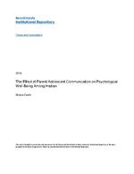 Effect of parent adolescent communication on psychological well-being among Haitian adolescents